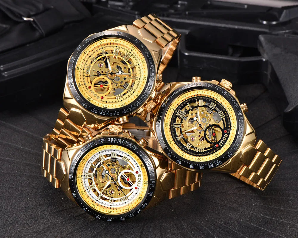 MCE men's automatic mechanical watch with explosion-proof feature in multiple colour options