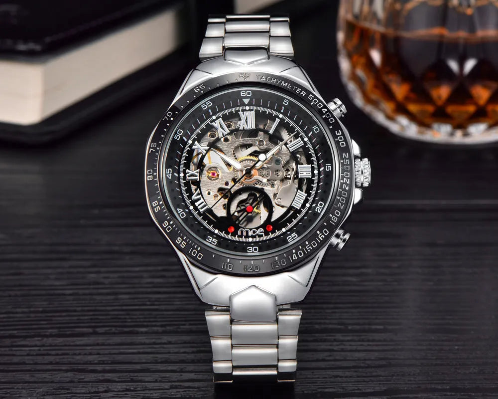 MCE men's automatic mechanical watch with explosion-proof feature in multiple colour options