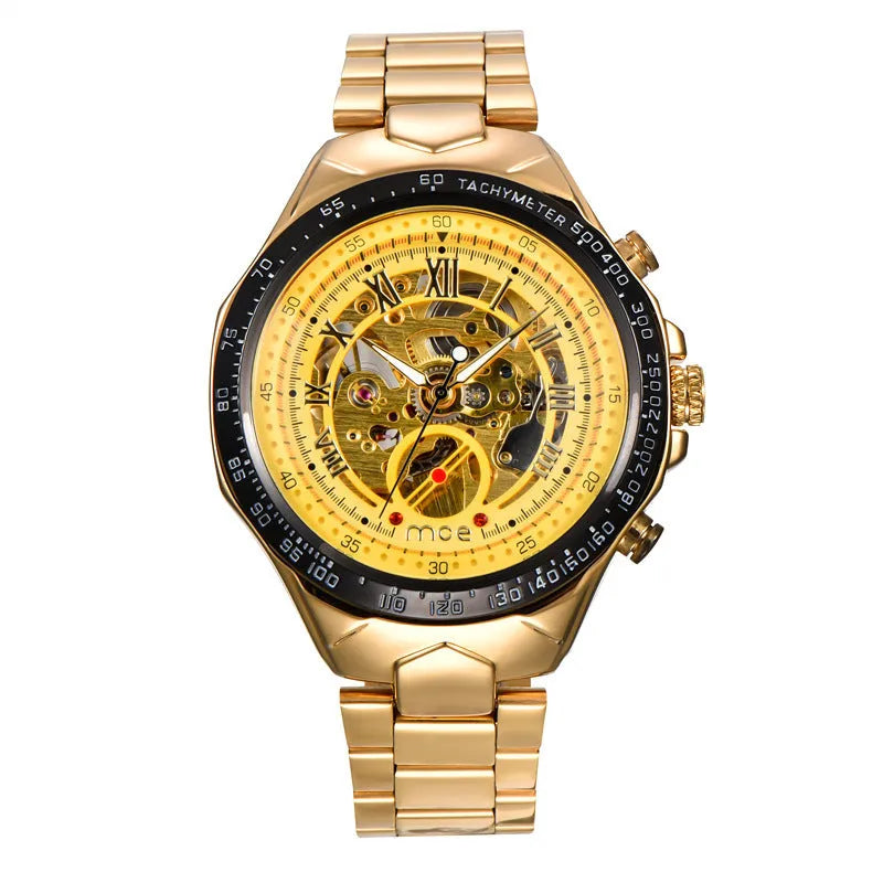 MCE men's mechanical watch with explosion-proof movement and water-resistant case in multiple colour variations