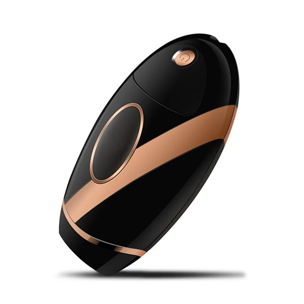 Black ABS IPL laser hair removal machine with 350,000 flashes for full body use, compact 14x7.5x4.5 cm
