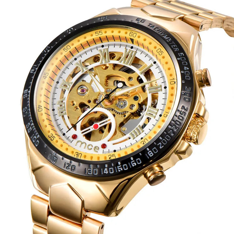 MCE men's automatic mechanical watch with explosion-proof feature in multiple colour options