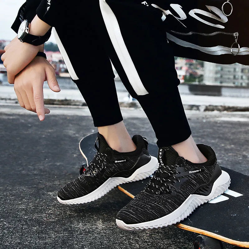 Breathable running shoes with mesh upper and front strap in multiple colour options