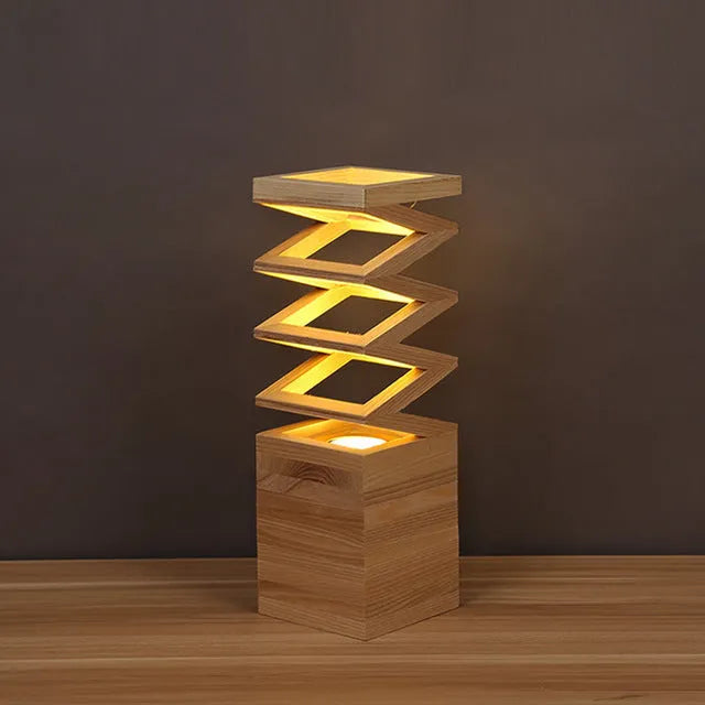 Creative solid wood table lamp with large 120X120 lampshade and 12CM base in US style