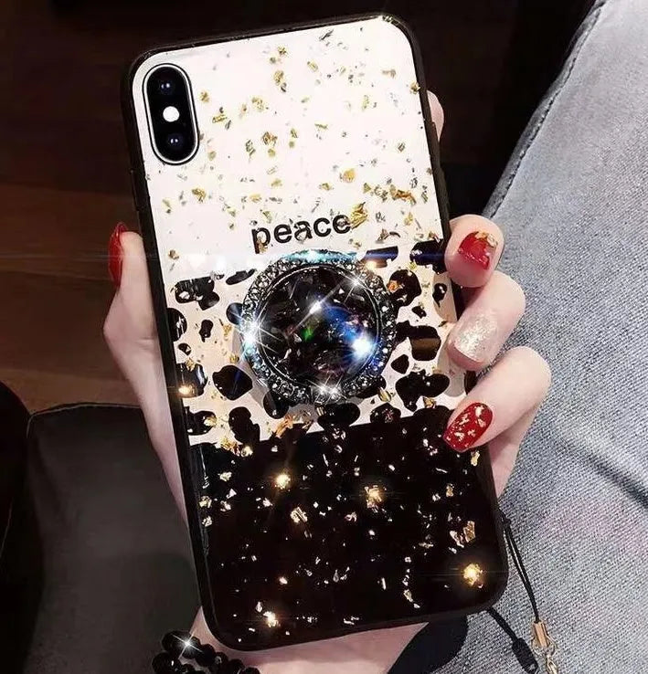 Leopard print TPU phone case back cover for iPhone and Samsung Galaxy models full colour design