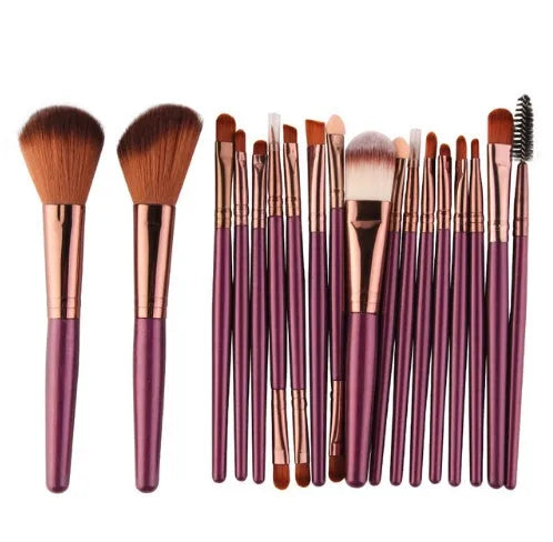 MAANGE 18-piece makeup brush set with fan-shaped contouring brushes