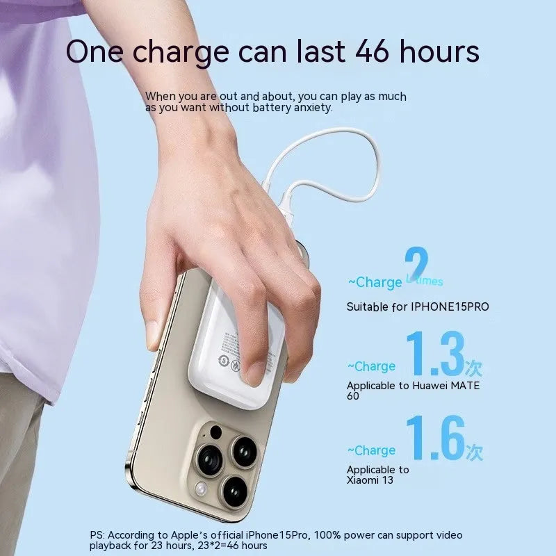 30W Fast Charge 10000 MA Power Bank in Cloud White with USB-C and USB-A outputs
