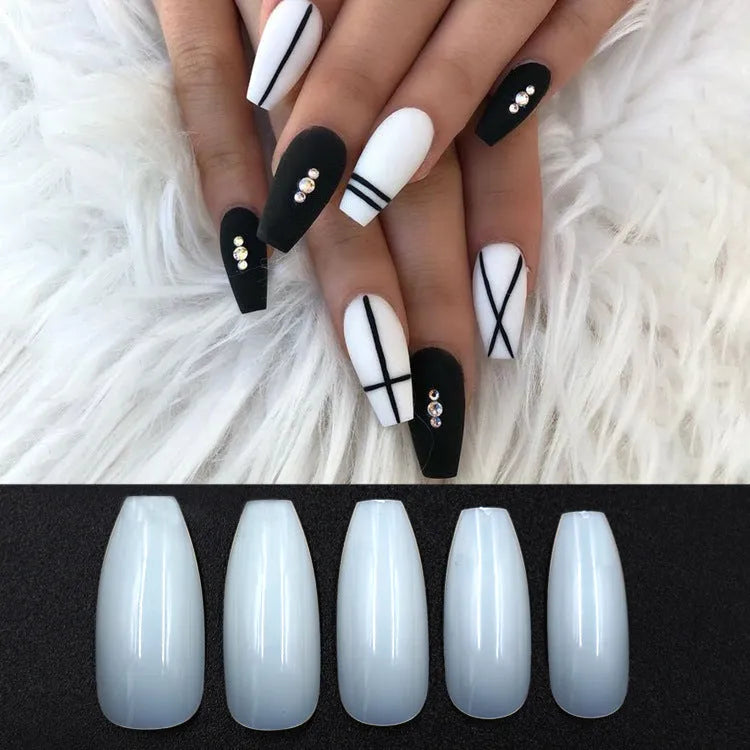 Clear natural false nails ABS material 500-piece set with 10 different sizes