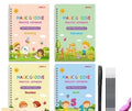 English children's groove magic practice double-sided notched post calligraphy copybook with ten pen refills and pen