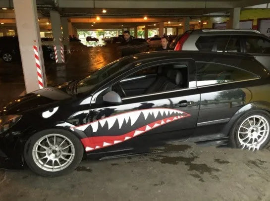 Large Shark series design PVC body sticker for outdoor use on cars or walls.