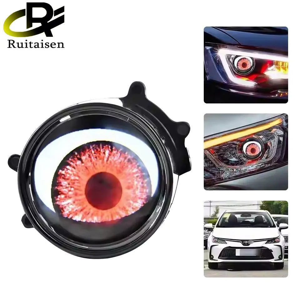3-inch LED demon's eye lamp with modified lens, 12V 15W 6000K, aluminium case, IP68 waterproof for car motorcycle off-road vehicle