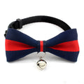 Nylon cat collar with bell in monochrome pattern on a light background