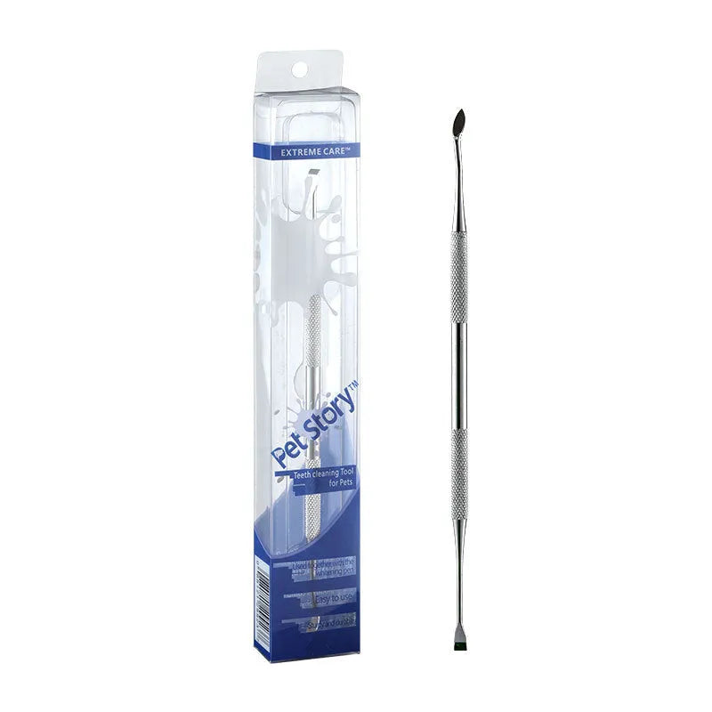 Plastic dog toothbrush pen, 21.3cm long handle, item Mr054 for dog dental brushing