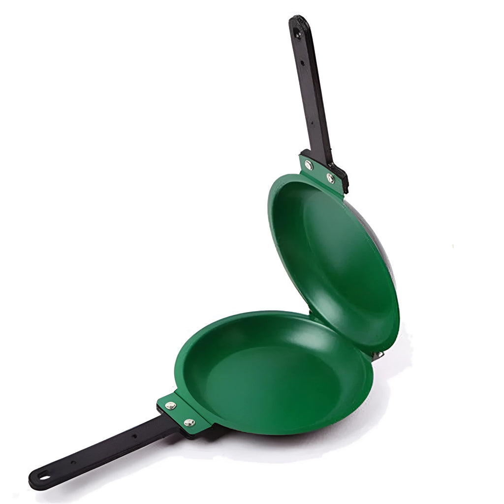 Non-stick gliding pan on a gas hob, chef-inspired frying pan compatible with induction