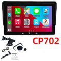 7 inch wireless CarPlay display with suction cup mount and cigarette lighter power adapter