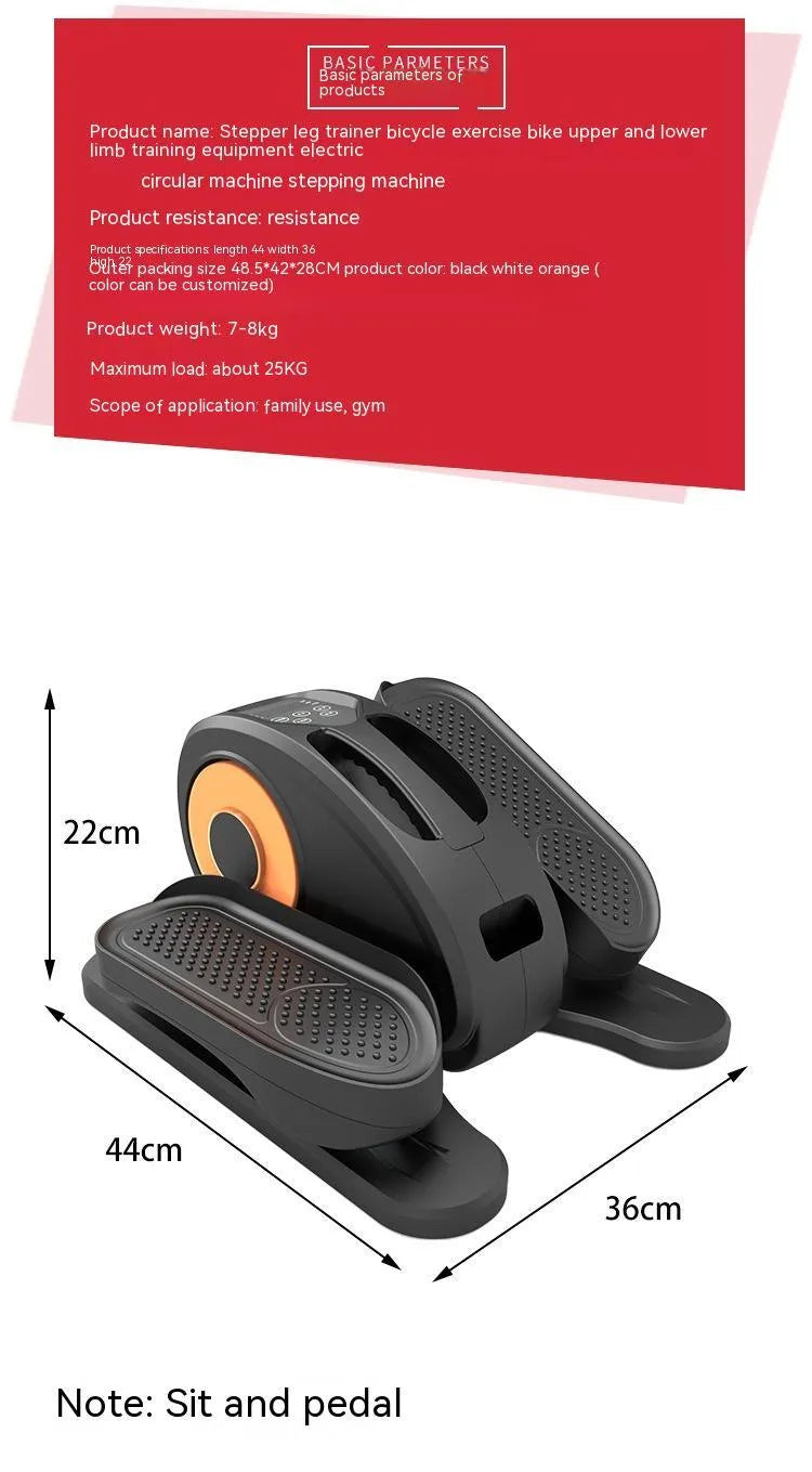 Mute small treadmill electric elliptical trainer for home lower limb exercise in black colour