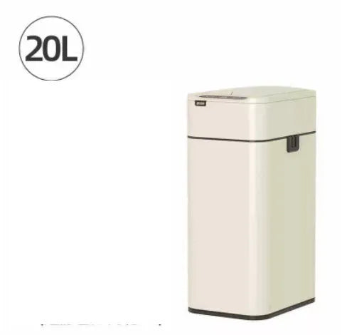 Stainless steel square inductive smart trash can with automatic sensor lid and deodorant function.