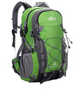 Green leisure sports backpack with dimensions 32cm wide by 50cm high.