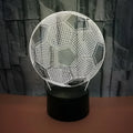 3D football night light with colour changing options and touch controls on acrylic panel