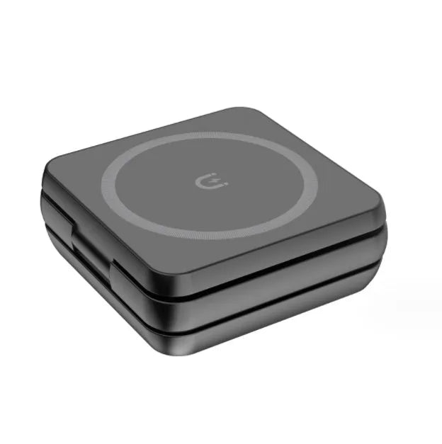 Three-in-one desktop wireless charging bracket with folding design for Apple Samsung Google devices