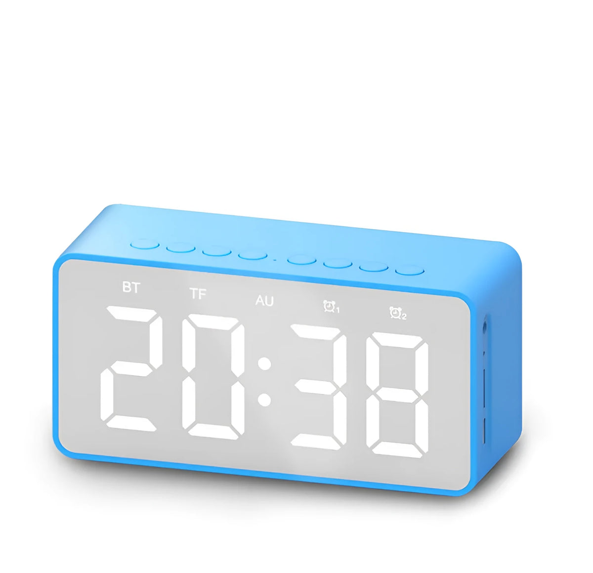 BT506 alarm clock Bluetooth speaker in Black with MicroSD slot and 3.5mm audio input