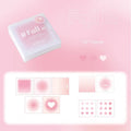 Boxed sticky note set with 70x70mm paper notes, sulphate paper sheets and stickers in cheek colour options