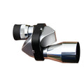 Compact aluminium 8x20 monocular telescope with blue lens coating, shown with canvas carrying bag and lens cloth