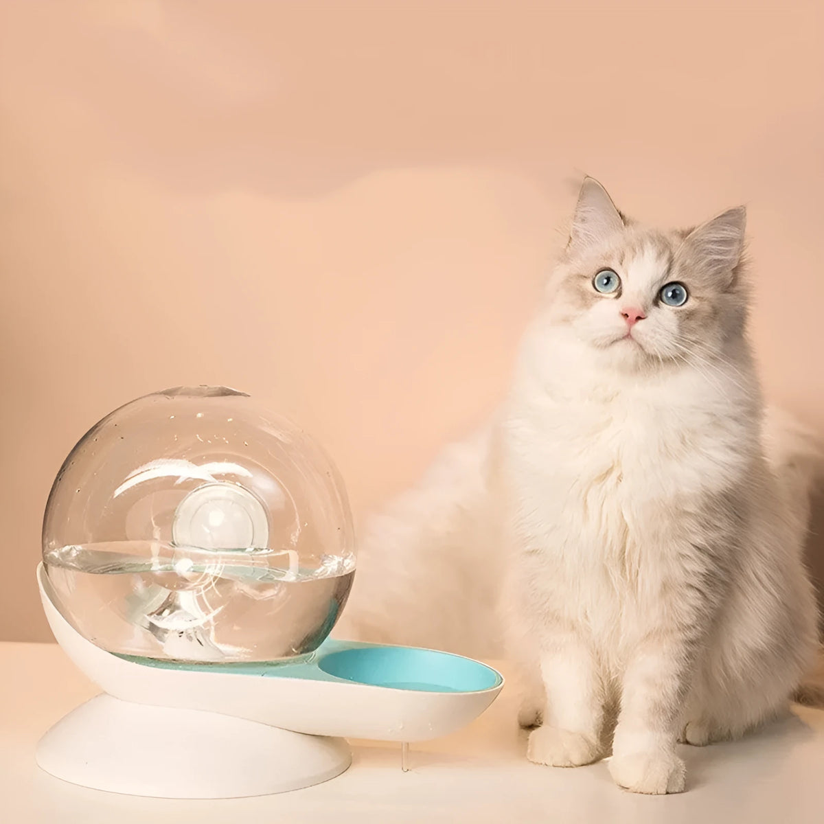 Automatic drinking fountain 2.8L snail design in grey, pink, or blue for cats and dogs