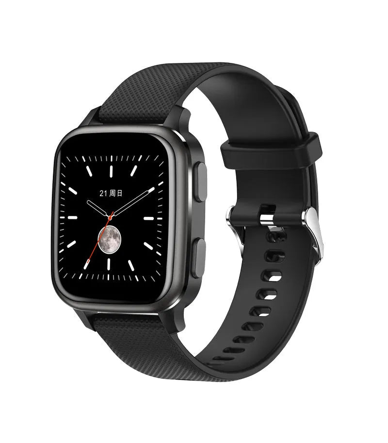 Aluminium alloy smart watch bracelet showing Bluetooth call, heart rate monitoring, and menstrual tracking functions on display