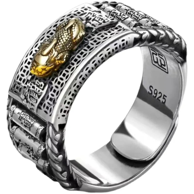 Copper couple ring adjustable from size 25 to 35, 1.5cm wide band in gold finish