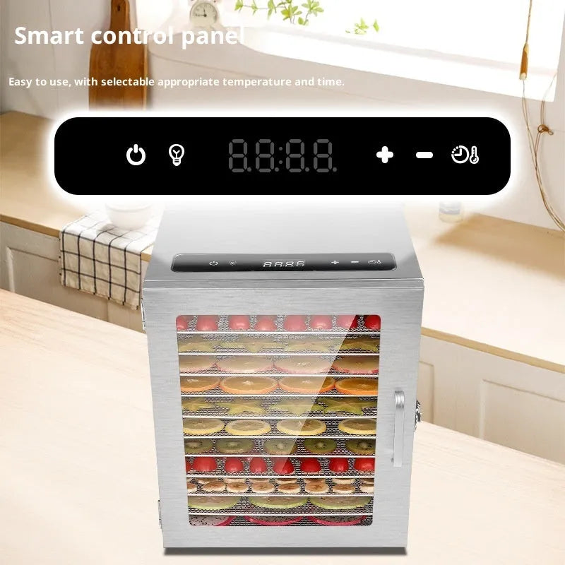 18-layer stainless steel food dehydrator with touch screen and 25L capacity