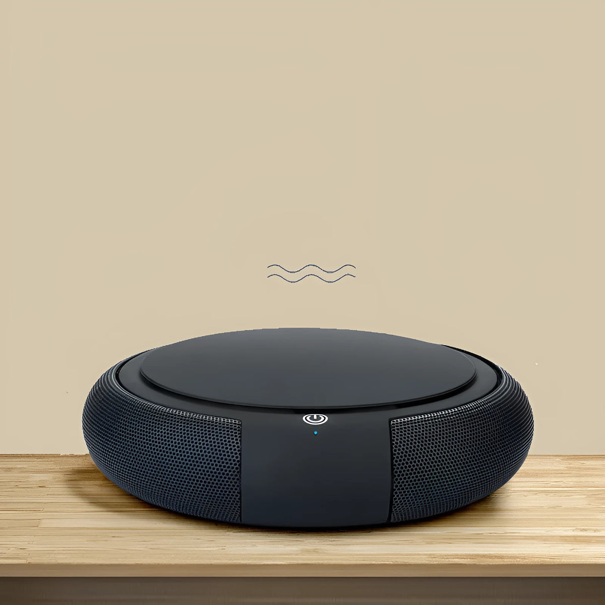 Portable car air purifier in black or white, ABS body, 155x42mm, USB powered, with negative ion function.