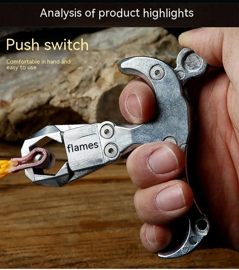 Alloy release aid with two-axis harpoon clip mechanism for fishing and archery equipment