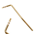 Guitar tremolo bar in black, blue, gold, and silver chrome finishes showing direct plug-in end.