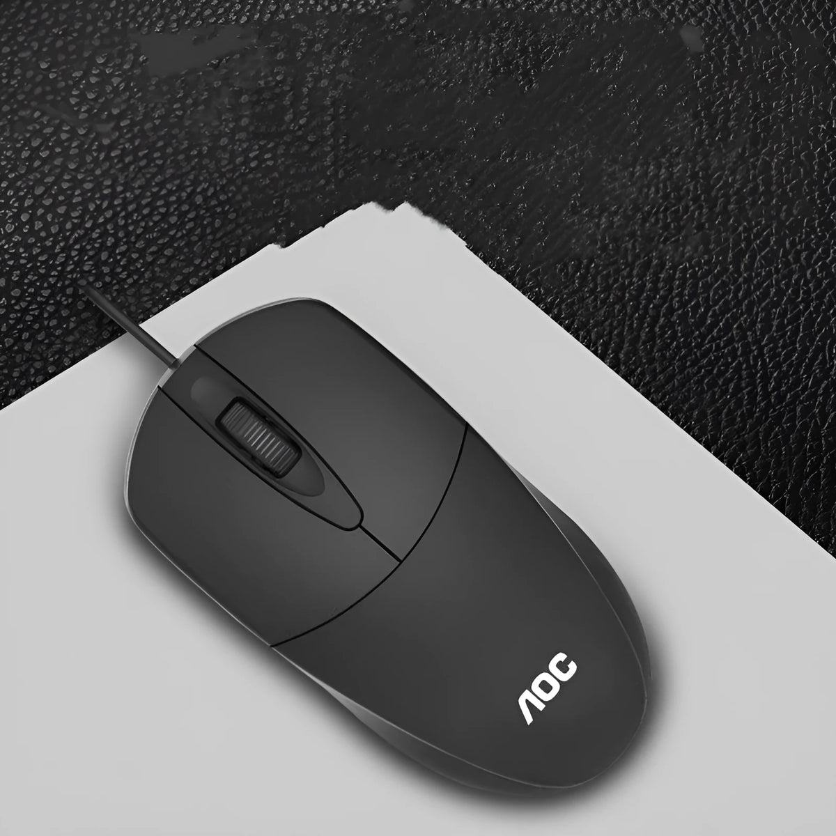 AOC-MS121 wired USB photoelectric mouse in black colour for desktop and laptop computers