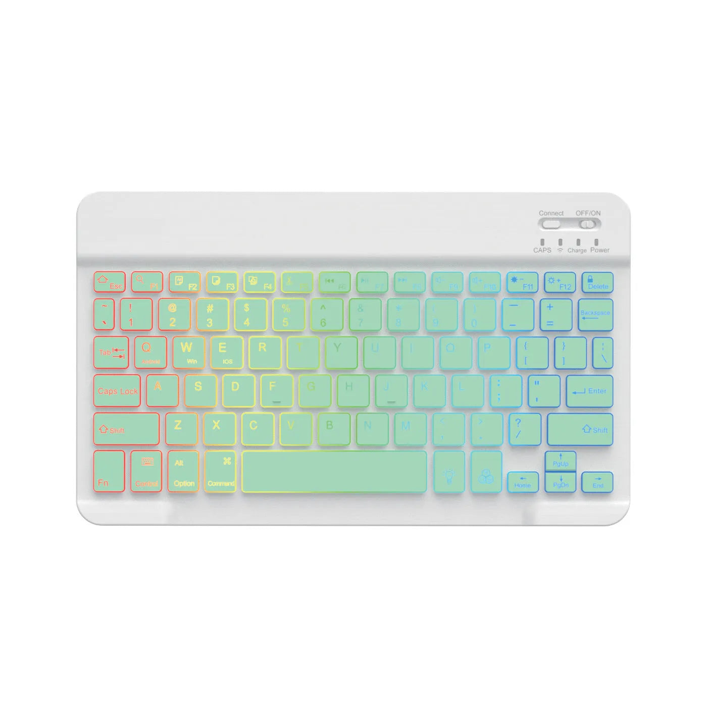 10-inch Bluetooth keyboard with colourful RGB backlighting for tablet typing