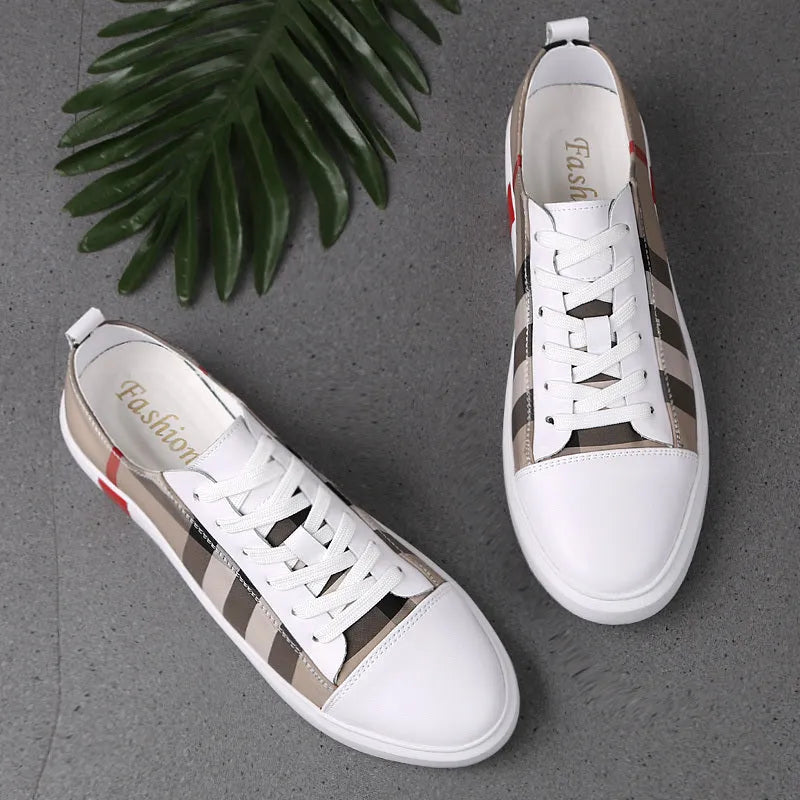 Peas Shoes dress shoes with genuine leather upper and rubber sole, shown in black and white, sizes 37-45.