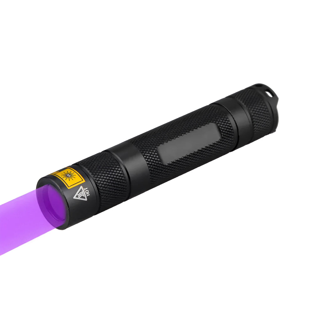 Y36 365nm UV flashlight with aluminium alloy body and 5W LED for fluorescence detection and anti-counterfeiting