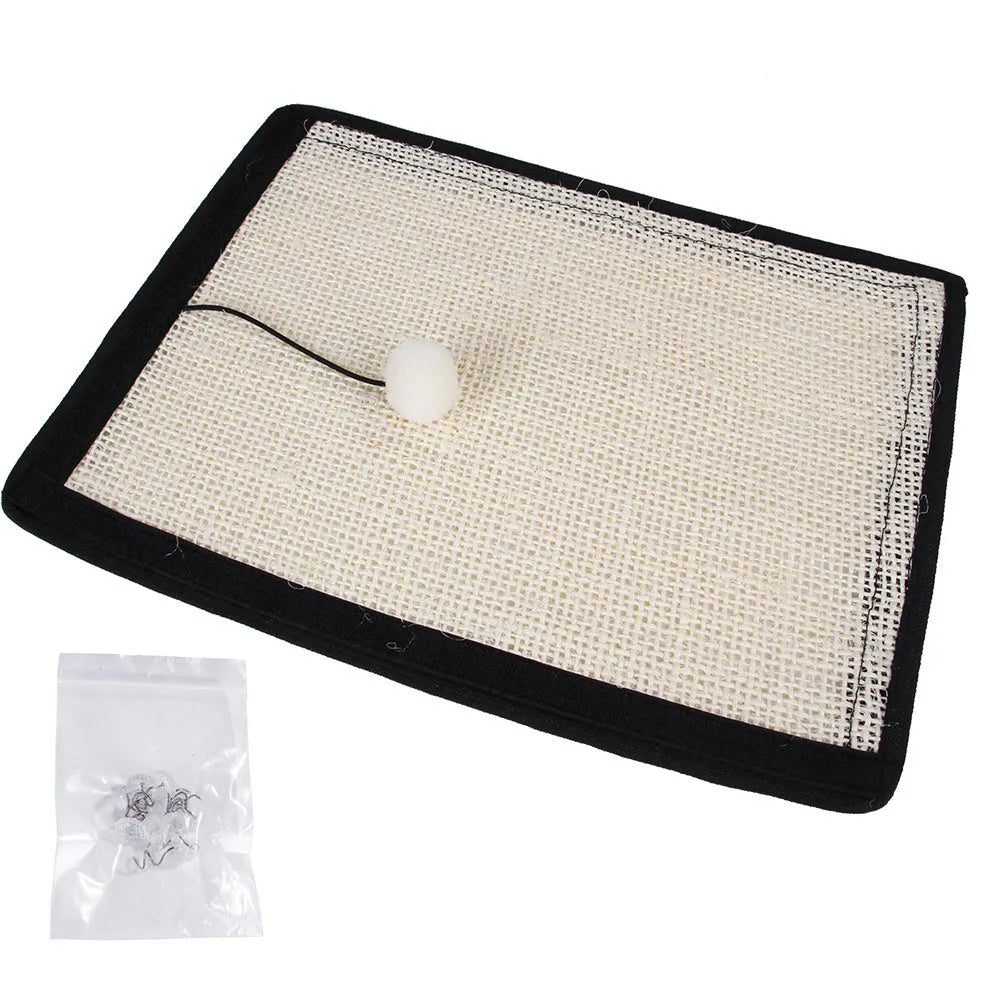 Cat Scratch Board Sisal Pad Table Sofa Protection Mat Furniture Protector with Sword Sisal and Corn Fibre for Nail Trimming and Scratching Instinct Beige 40x29cm Regular or Nailed or Handrail Style