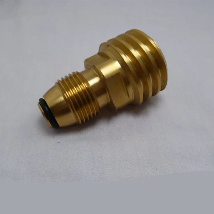 Brass gas brazing adapter with taper external thread and gold finish