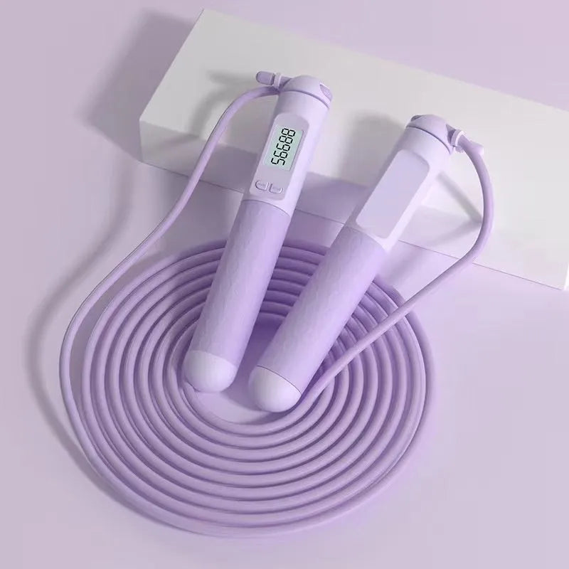 Black ABS fitness skipping rope with bearings for fat reduction and cardio exercise