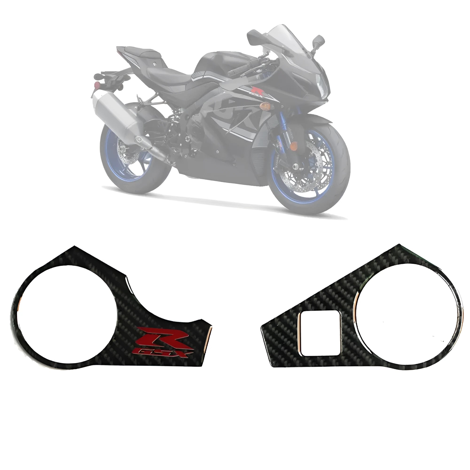 Black carbon fibre adhesive sticker for SUZUKI GSXR1000 L1 2009-2016 upper connective plate