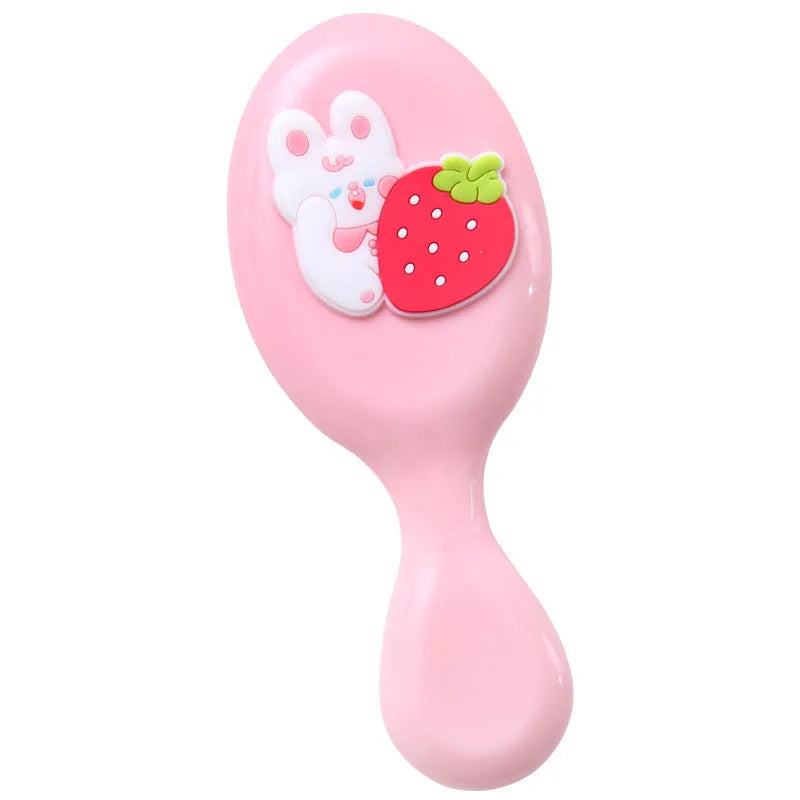Soft resin massage comb for children with cute apple bear design, 15-20cm length