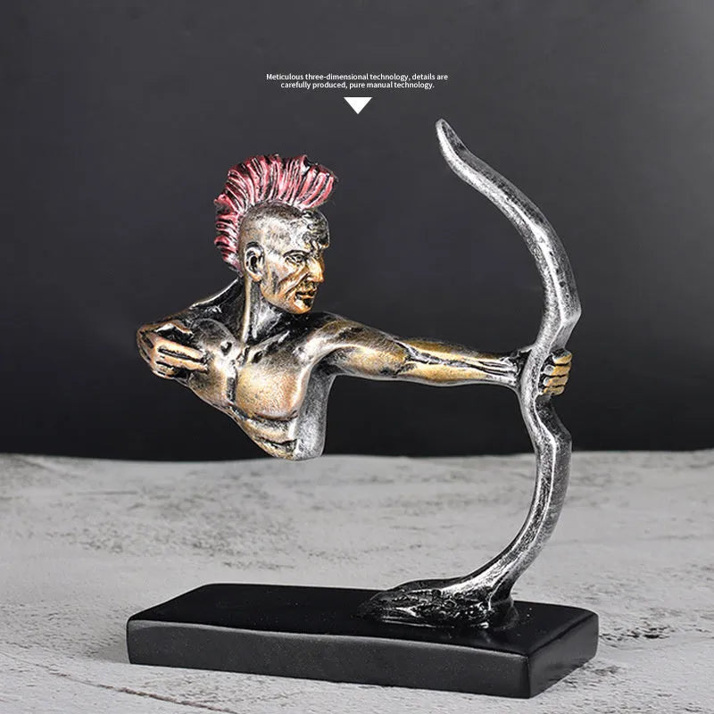 Indian bow and arrow resin car ornament, 10.5 x 11.5 x 4.8cm, simple modern European style, colour as shown
