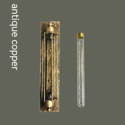 Industrial retro flute design iron wall lamp in black, bronze, rust, or silver finish.