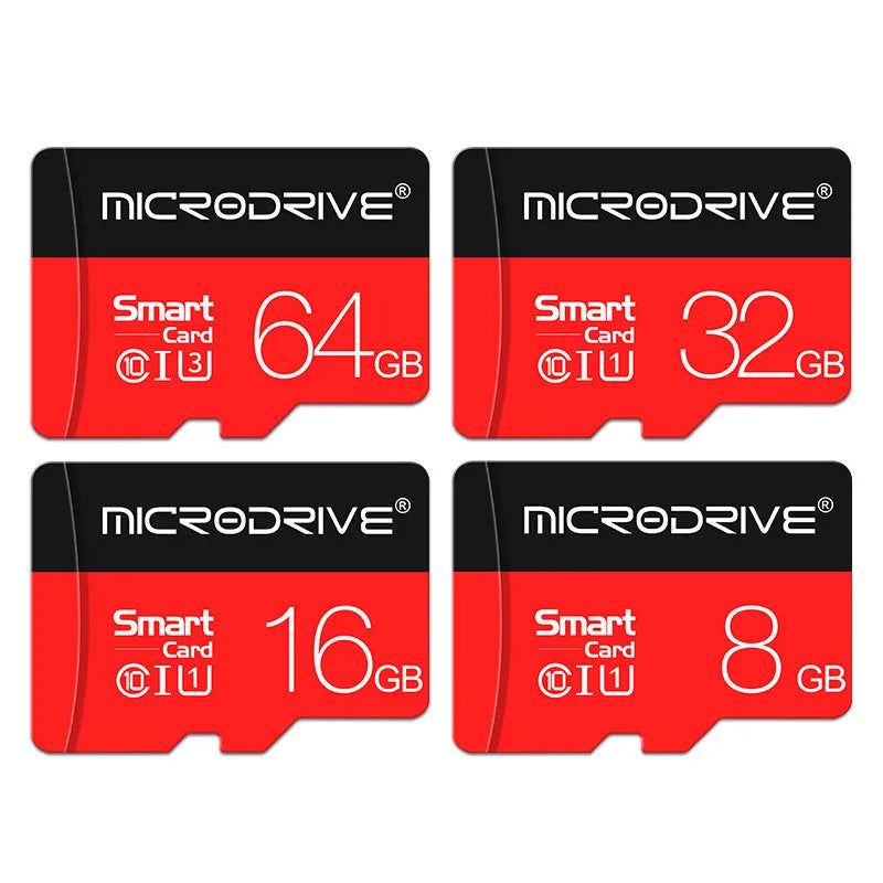Class 10 TF micro-SD memory card with SD card holder, 4GB to 256GB capacity