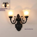 European American style wall lamp with zinc alloy body and glass lampshade, available in bronze finish
