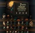 Halloween advent calendar countdown box with horror doll blind boxes, plastic and resin craft.