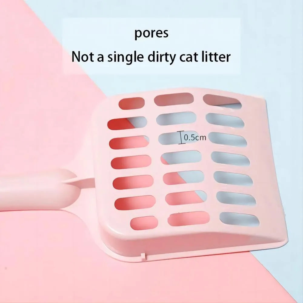 Plastic cat litter scoop in blue colour showing sand shovel design for litter tray cleaning