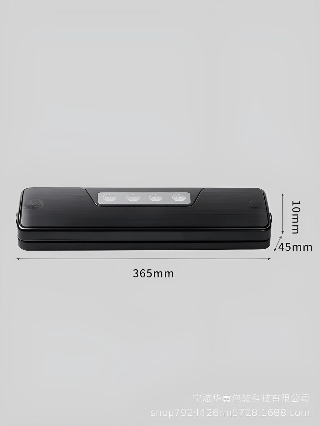 Small black automatic vacuum sealer machine for household food preservation with compact design