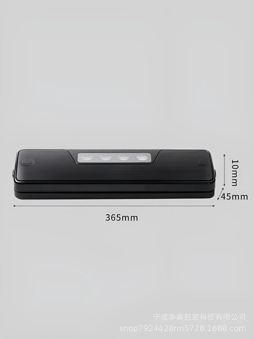 Black automatic vacuum sealer machine for household food preservation and item storage